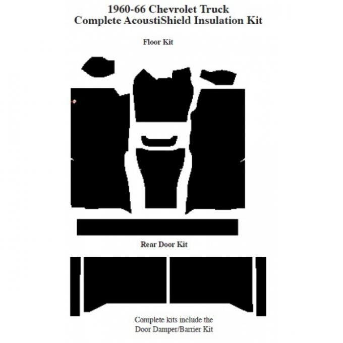 Chevy Insulation, QuietRide, AcoustiShield, Complete Kit, Truck, 1960-1966