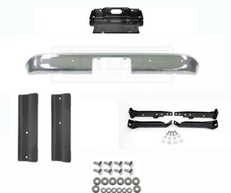 Chevy or GMC Truck Rear Bumper Kit, Chrome, Show Quality, Stepside, 2WD, 1967-1972