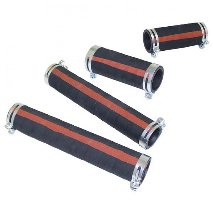 Radiator Hose Kit With Clamps And Red Stripe Hoses - 12 Pieces - V8 Pickup 1932-1936