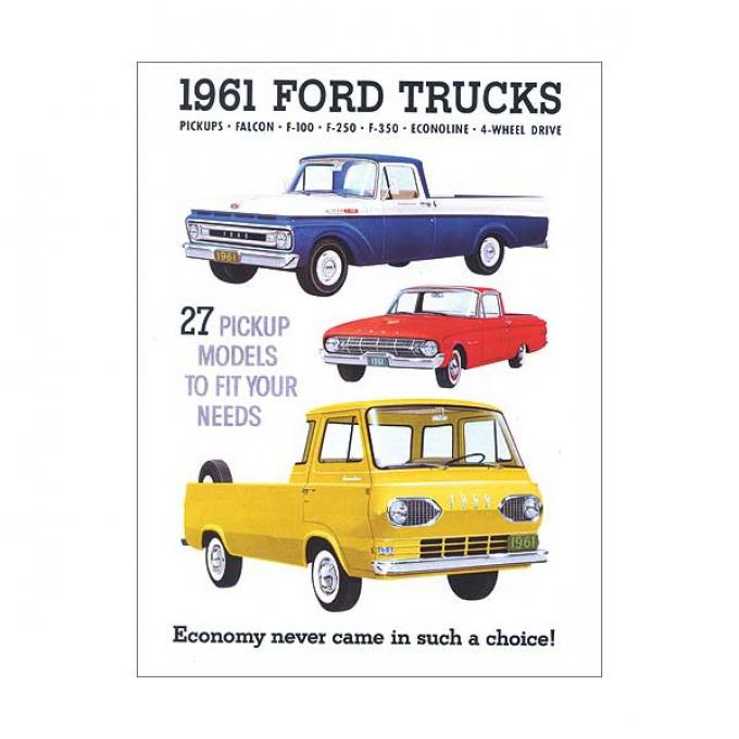 Ford Pickup Truck Sales Brochure - F100 Thru F350 - Econoline and Falcon Ranchero - 15 Pages