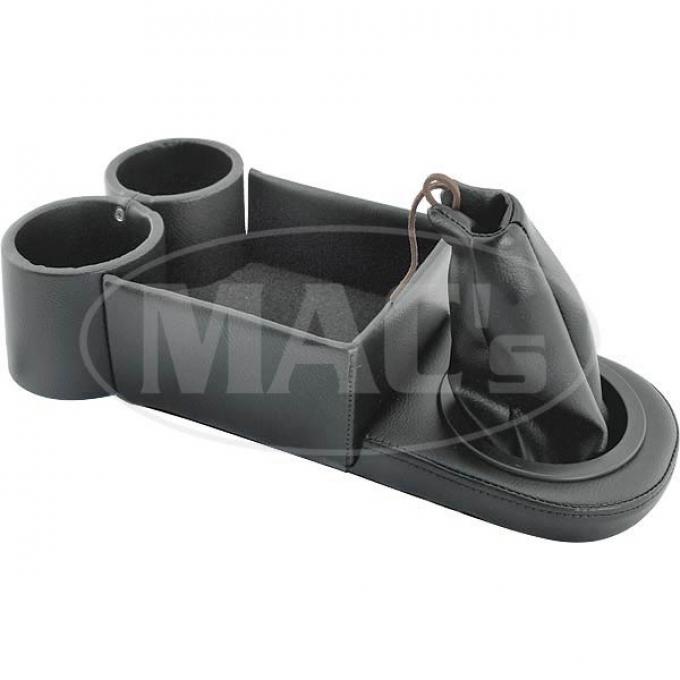 Floor Console - Black Naugahyde - Long