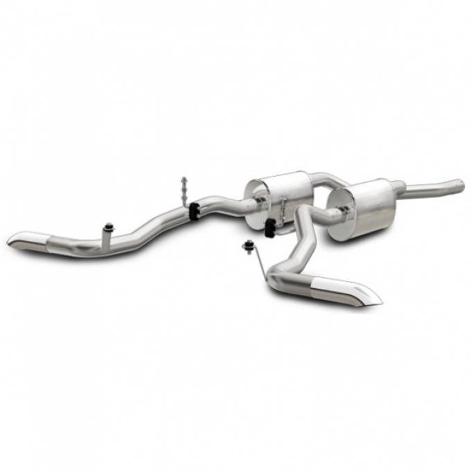 Bronco Dual Exhaust System, Crossmember-Back, Stainless Steel, MagnaFlow, 1966-1977