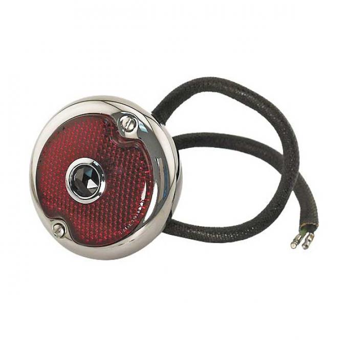Tail Light Assembly - Ford 1933-36 Passenger - Glass Blue Dot Lens - 6 & 12 Volt Bulbs - Right