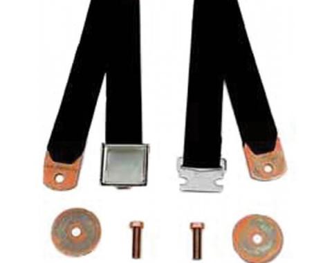 Chevy Or GMC Truck Seat Belt, Aircraft Latch Style, Black, 1947-1972