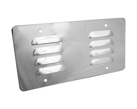 License Plate Backing Cover - Louvered - Stainless Steel