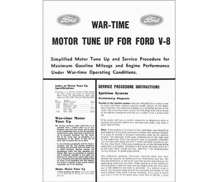 War Time Motor Tune Up For Ford V8s - 6 Pages