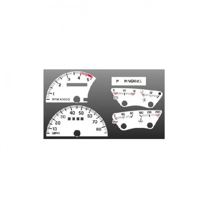 Chevrolet&reg; Truck White Face Gauges Instrument Cluster Overlay,1992..1994