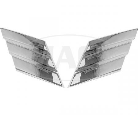 Ford Pickup Truck Grille Hash Marks - Includes Left & Right- Chrome - Originally On Deluxe Models