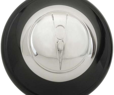 Hub Cap - V8 Embossed - Black With Stainless Steel Center -11-3/4 - Ford Passenger