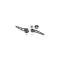 Door Handles, Interior, Windowed Billet Aluminum, Pair, Midnight Black, Lokar, GM 1955-1957