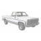 Chevy Or GMC Truck Molding, Fleetside, Lower, Left, Rear, 8 Foot Bed, 1973-1980