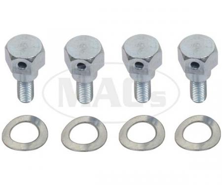 Hood Hinge Shoulder Bolts With Wave Washers, 8-Piece, 1939-1947