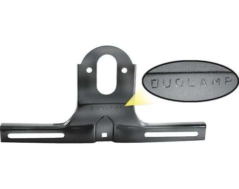 Model A Ford License Plate Bracket - Rear - Stamped Duo Lamp - Black Finish