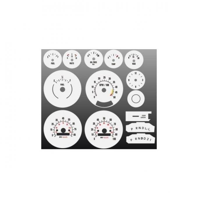 Chevrolet® Truck,White Face Gauges® Gauge Overlay,1973..1979