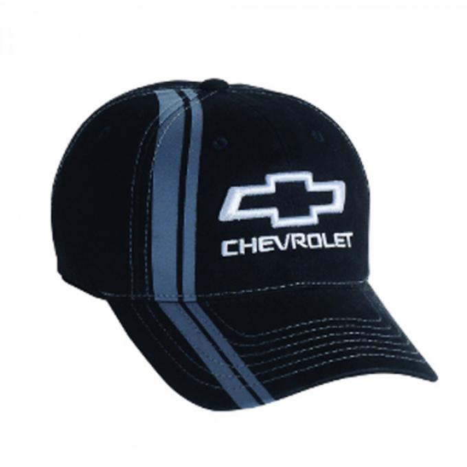 Chevy Bowtie Stripe Cap - Black