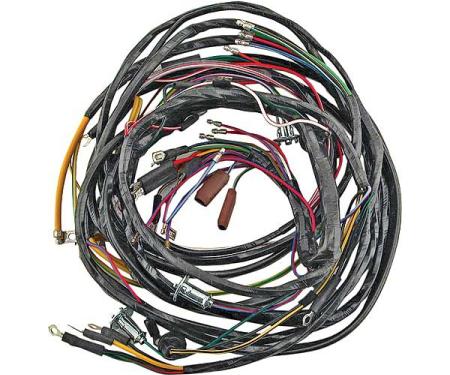 Ford Pickup Truck Dash Wiring Harness - PVC Wire - Use WithGenerator & Oil Lights - V8