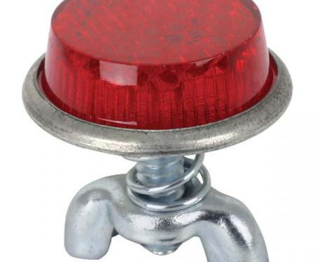 License Plate Bolts & Wing Nuts, Red Reflector, 1955-79