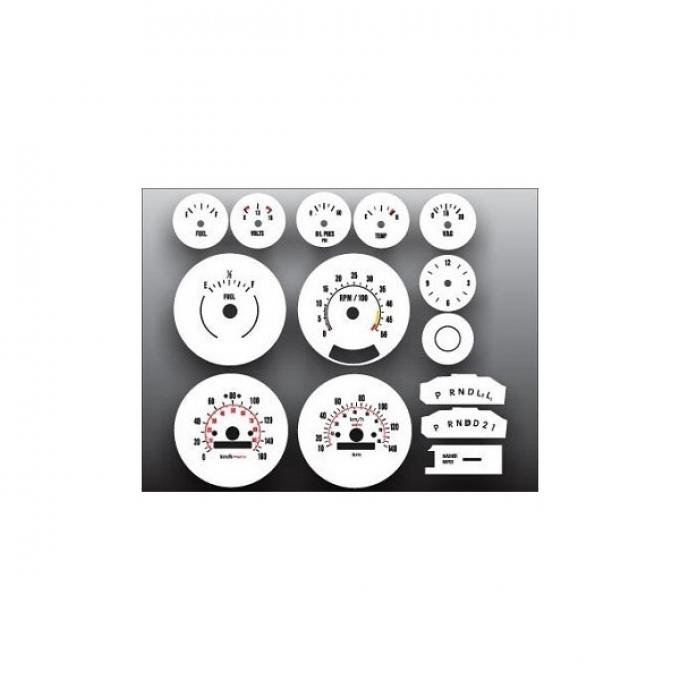 White Face Gauge Overlay,METRIC KPH KMH,Chevrolet/GMC Suburban,1973-1979