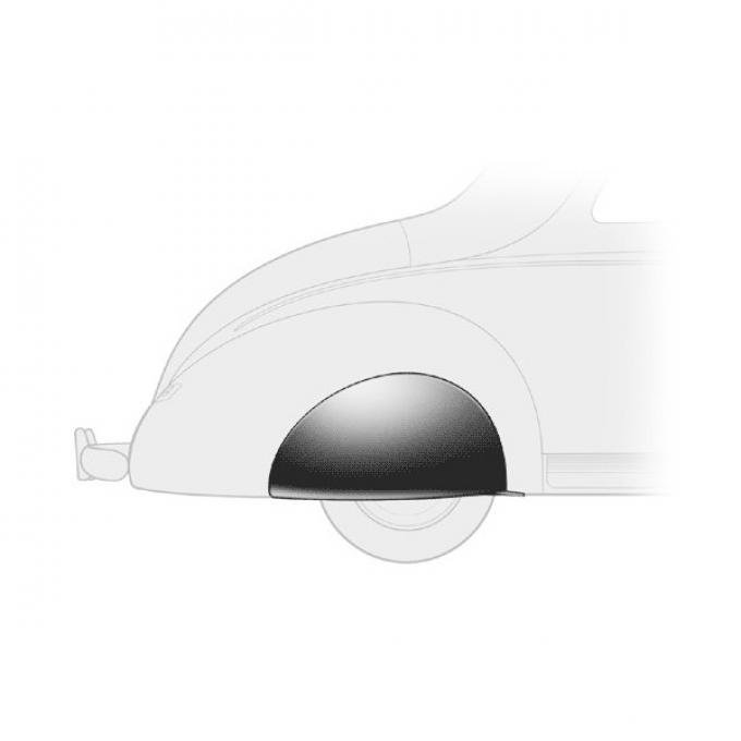 Teardrop Fender Skirts - Steel Primered - Die-Stamped - Ford Passenger