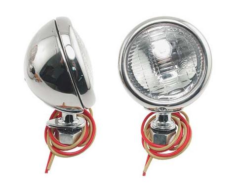 Cowl Lamps - Stainless Steel - With Turn Signal - With Both6 & 12 Volt Bulbs - Ford