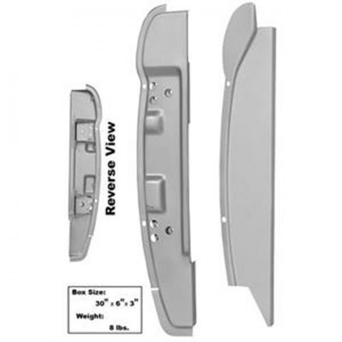 Door Post "A" Pillar, Left-Hand, Weld-Thru Primer Coated, with Factory Reinforcement, 66-67 Bronco