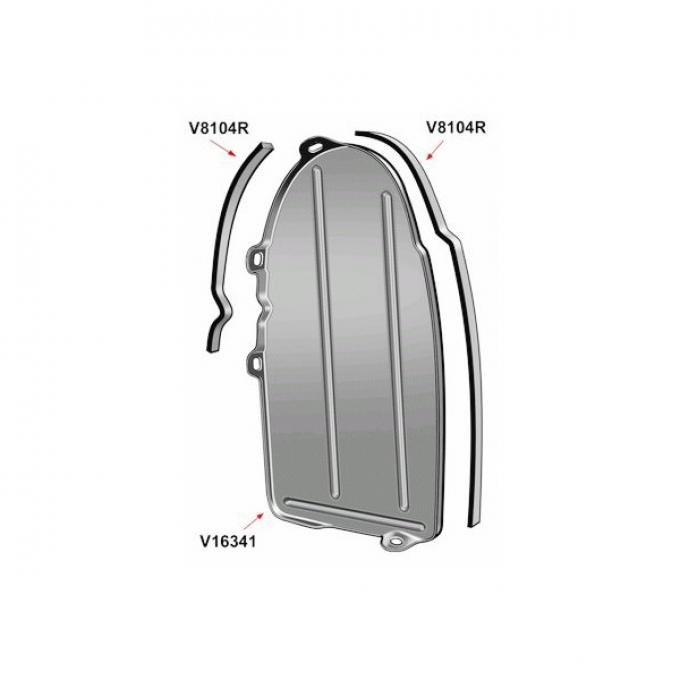 Left Rear Fender Brace Panel - Stamped Steel - Ford Passenger, Ford Sedan Delivery & Ford Station Wagon