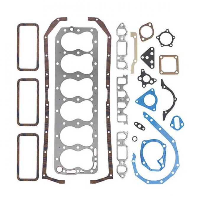 Engine Gasket Set - Complete - Fel-Pro Brand - Steel Head Gasket - 6 Cylinder H Engine - Ford