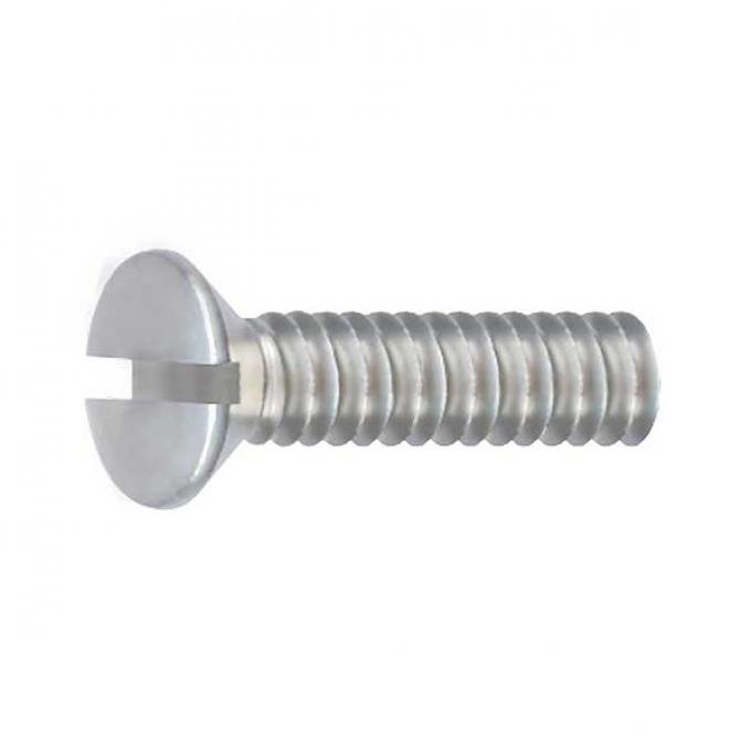 Oval Head Machine Screw - 1/4-20 X 1 - Stainless Steel - Slotted