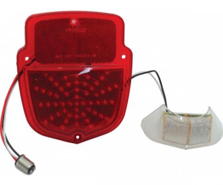 Ford Pickup Truck Tail Light Lens - Left - 12 Volt - ShieldType - Red Polycarbonate Lens - 54 LEDs - Flareside Pickup