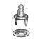 Ford Lift The Dot Fastener - Nickel - Single Stud - With Clinch Type Mount