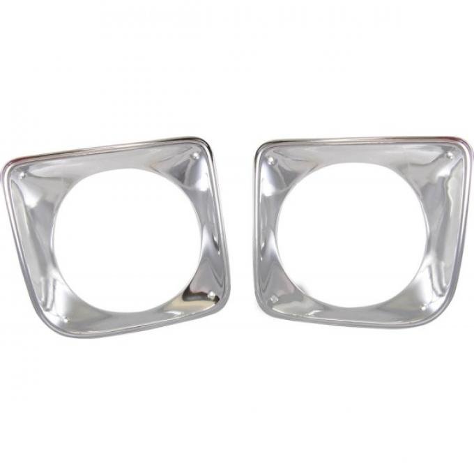 Chevy Truck Headlight Bezels, Chrome, 1967-1968