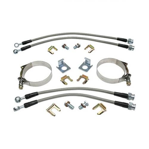 Chevy Truck Disc Brake Hoses, Front & Rear, Braided Stainless Steel,7/