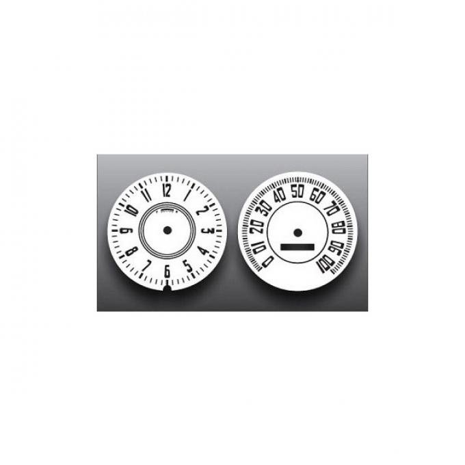 Chevrolet® Truck White Face Gauge Clock/Speedometer Overlay, 1948