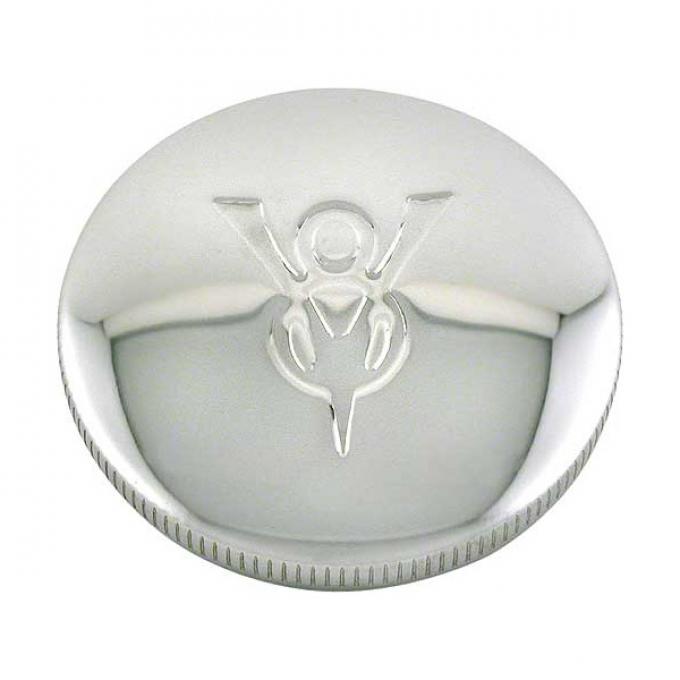 Gas Cap - Non-Locking - Stainless Steel - Stamped V8 Logo -Ford Passenger