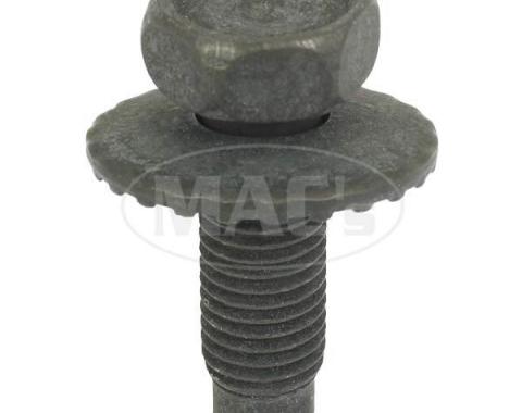 Fender Bolt, Black Phosphate Coated, Fine Thread, 5/16-24x7/8", 'SEMS' Symbol On Head