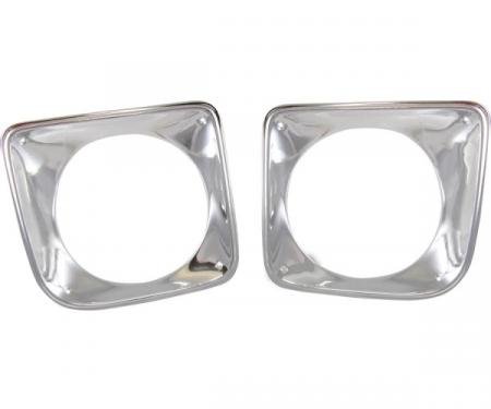 Chevy Truck Headlight Bezels, Chrome, 1967-1968