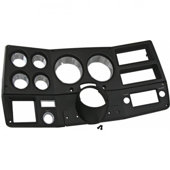 Chevy Or GMC Truck Dash Bezel, Black With Chrome Details, With AC, 1975-1977