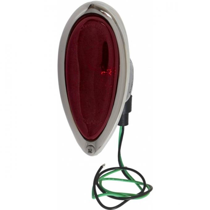 Model A Ford Tail Light Assembly - Red Lens - Left Or Right- Teardrop Style