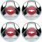 Chevy Truck Hub Cap Set, Chrome, With Orange Painted Details, 1964-1966