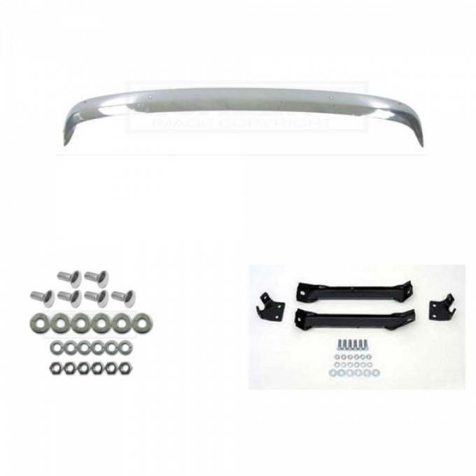 Chevy Or GMC Truck Front Bumper Kit, Chrome, Show Quality, 1955 (2nd Series)-1957
