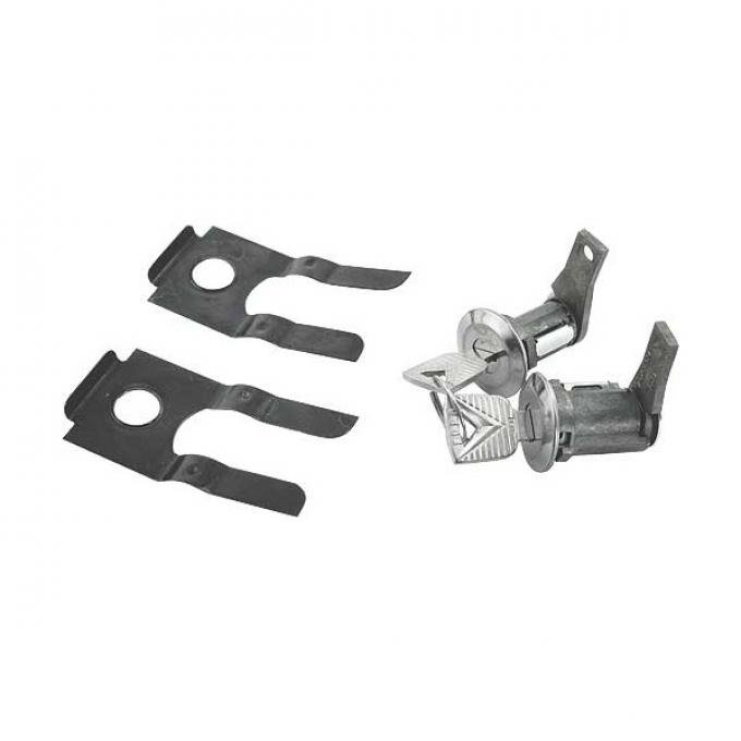 Ford Pickup Truck Door Lock Cylinders - Includes 2 Keys With Ford Logo - F100 Thru F1100