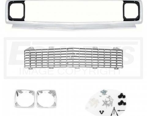 Chevy Truck Front Grille Kit, With Gray Insert, Show Quality, 1971-1972