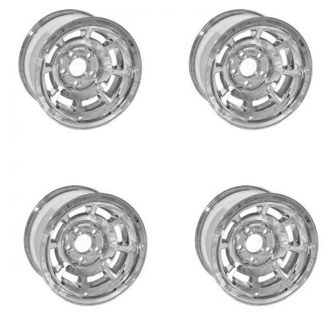 Corvette-Style Chrome Reproduction Aluminum Wheel Set, 1955-1957