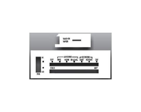 Chevrolet® Suburban,White Face Heater Control Overlay,HVAC,1973..1979