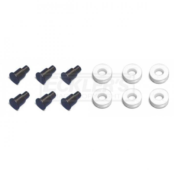 Chevy Door Window Rollers & Rivets Kit, Nylon, 1955-1957
