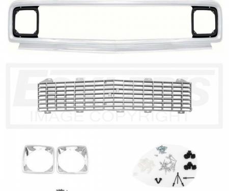 Chevy Truck Front Grille Kit, With Gray Insert, Show Quality, 1971-1972