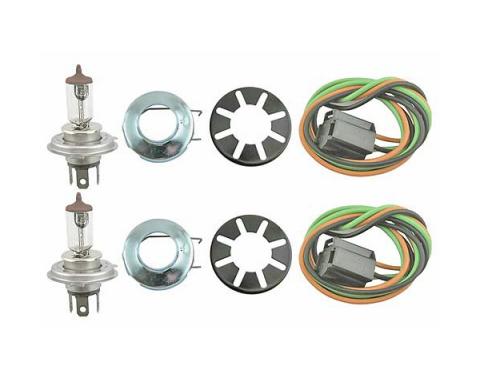 Headlight Conversion Kit - Quartz Halogen - 12 Volt - Converts Your Original Reflectors - Ford