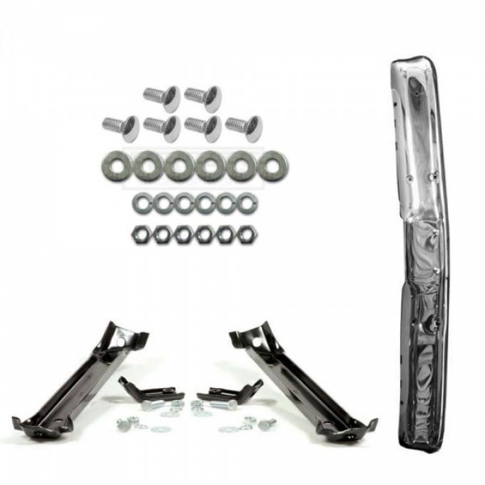 GMC Truck Front Bumper Kit, Chrome, Show Quality, 2WD, 1969-1972