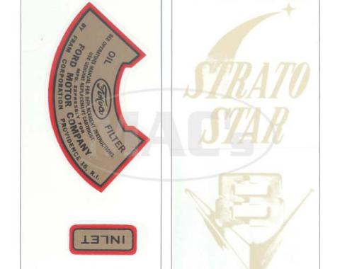 Oil Filter Decal Set - Strato-Star Oil Filter - Ford