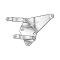 Hood Hinge Bracket Assemblies - Die Stamped - Stainless Steel - Ford Late 41-48 Passenger